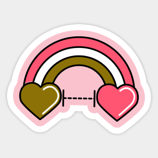 Hearts, colours and rainbow Sticker